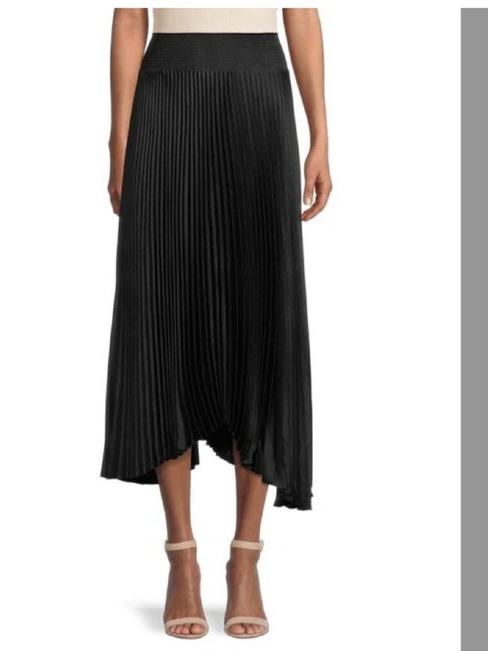 ELIE TAHARI Pleated A-Line Midi Skirt